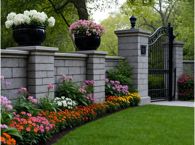 Prato inglese con bordura di fiori