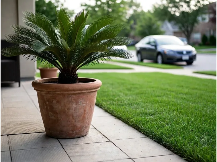 Esemplare di Cycas in vaso