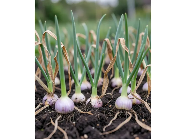 Cipolle nell'orto